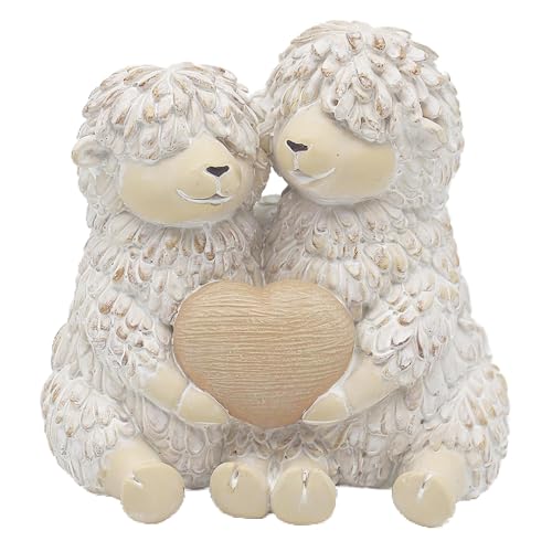 The Leonardo Collection Shaggy Sheep True Love Decor Figurine - Romantic Theme, Rustic Styling, Fine Detailing, Display Ready, Interior Decoration, Memorable Keepsake