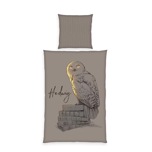 Harry Potter Bed Linen, Pillowcase Approx. 80 x 80 cm, Duvet Cover Approx. 135 x 200 cm with Branded Zipper, 100% Cotton/Renforcé