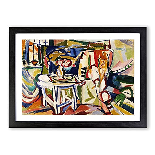 Flowers On A Table Vol.2 by Henry Lyman Sayen Framed Print - A2 Black Framed Wall Art - Ready to Hang - Modern Floral Picture - Living Room Bedroom Lounge Office