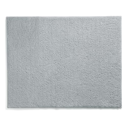 kela Maya Non-Slip Bath Mat, 55 x 65 x 1.5 cm, Grey Bathroom Rug, Washable, Recycled Polyester, Fluffy Bath Mat