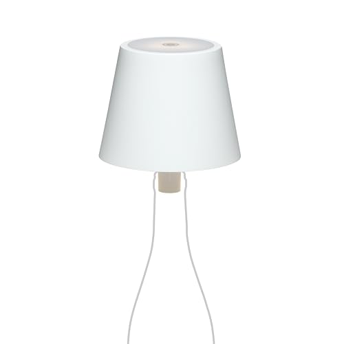 LA VILLE LUMIÈRE MarieB Wireless LED Rechargeable Dimmable Table Lamp - Abat Jour for Bedrooms, Hall, Desk - Aluminum, 48h, Indoor/Outdoor Use, Designed in Italy (Solid White)