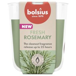Bolsius - Rosemary - Scented Candle - Burn time of 25 Hours - 80x73 mm - Natural Extracts – Contains Vegan Wax – No Palm Oil, Green
