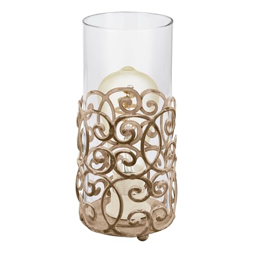 Eglo 49274 Cardigan Table Lamp in Brown-Patina Steel, Silver