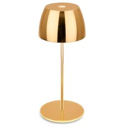 BRILONER - Mini LED Table lamp Wireless IP44 with Touch, infinitely dimmable, Rechargeable Battery & Light Source Interchangeable, Bedside lamp, Living Room, LED lamp, 8x20 cm (DxH), Shiny Gold