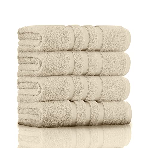 GC GAVENO CAVAILIA 100% Ringspun Cotton Bath Towels, Luxury 550 GSM Zero Twist Towel Sheets, Natural, 50x80 Hand Towel