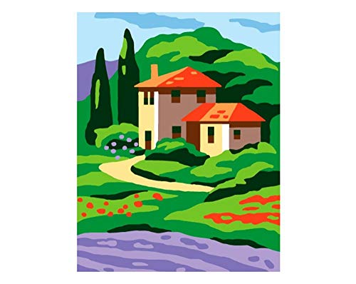 Collection D'Art Tapestry Kit House, 100% Cotton, Multi-Colour, 20 x 25 x 0.100 cm