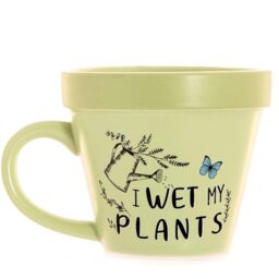 Boxer Gifts 'Wet My Plants' Novelty Plant Pot Mug - Funny Gardening Gifts for Women & Men - Garden and Houseplant Gift for Gardeners On Birthdays and Secret Santa Christmas, Green