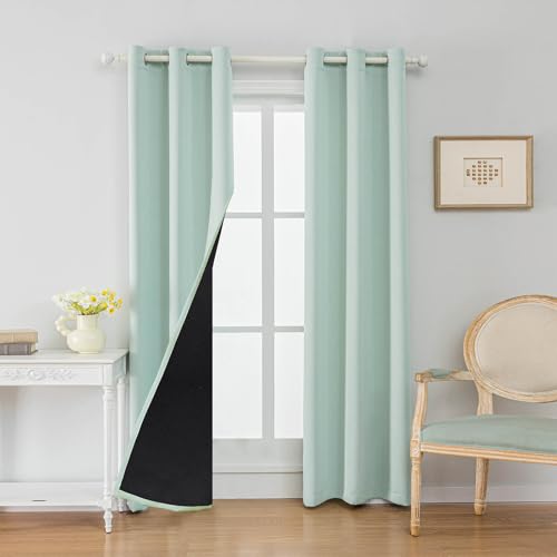 Anytime 100% Blackout Curtain 2 Panels Set,Thermal Insulated Window Drapes for Bedroom,Full Shading Panels (Light Blue,37W x 84L)