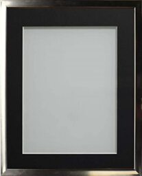 Frame Company Drayton Range Chrome Effect Photo Frame with Black Mount, A3 for image size A4