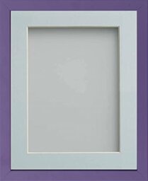 Frame Company Jellybean Range Purple Wooden 10x8 inch Picture Photo Frame with Light Blue Mount for Image 7x5 inch * Choice of Colours & Sizes* Fitted with Perspex