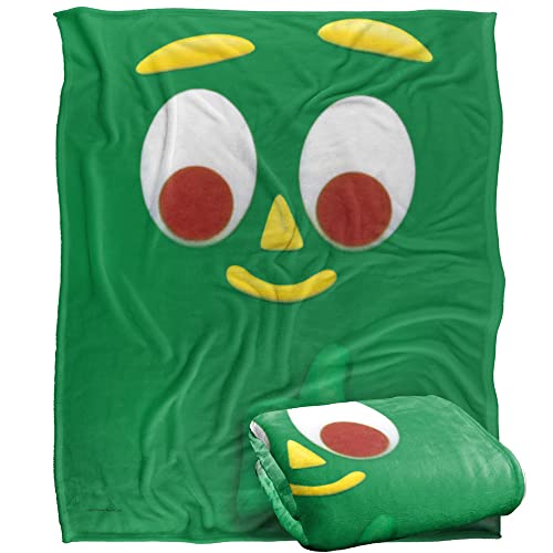 Gumby Big Face Silky Touch Super Soft Throw Blanket 152 X 127 Cm