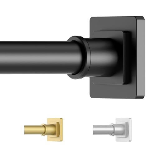 "UIOSANRT Shower Curtain Rod - Adjustable 31-79"" Anti-Rust & Spring Tension Rod, No Drill Required, Black"