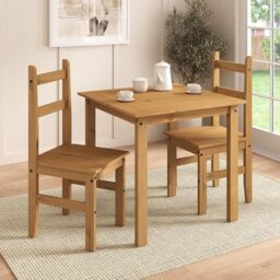 Mews Corona Dining Set 2 Seater Solid Mexican Pine Wood Dining Table With 2 Chairs