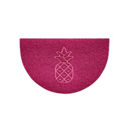 Nicoman Embossed Halfmoon Half Circle Door Mat Dirt-Trapper Jet-Washable Doormat 70x44cm (Pink, PINEAPPLE Shape) - Use Indoor or Sheltered Outdoor