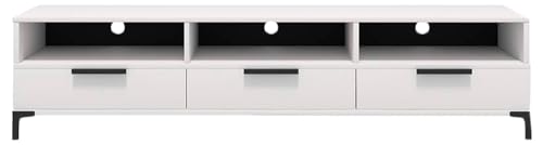 Selsey Rikke Tv Stand - Tv Cabinet - Entertainment Unit - White Matt - White Gloss