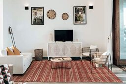 HAMID - Wool and Jute Rugs Olivia Hand Woven Wool Jute Rug for Living Room Bedroom Red Natural Color (200 x 290 cm)