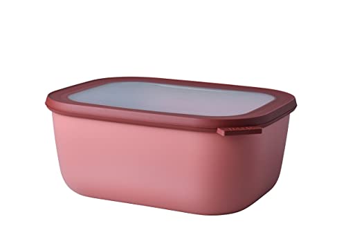 Mepal ??? Multi Bowl Cirqula Rectangular ??? Food Storage Container with Lid - Suitable as Airtight Storage Box for the Fridge & Freezer, Microwave Container & Servable Dish ??? 3000 ml ??? Vivid mauve