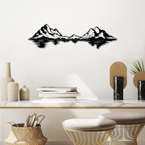 Stylish Black Decorative Metal Wall Accessory, 68 x 19 cm, 100% Metal, 1.5 mm Thickness, Lightweight & Modern Design for Home Decor