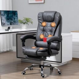 Vinsetto Heated Massage Office Chair, 6-Point Vibrating, Dark Blue