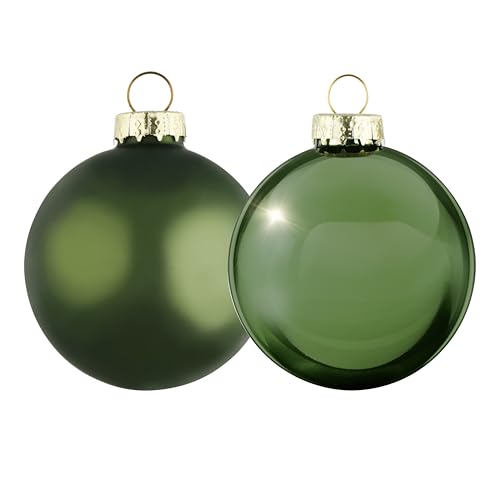 Arti Casa Christmas Tree Decorations Green - Christmas Baubles Set Glass 6 Pieces - XMas Tree Decorations for Indoors - Bauble ∅ 8cm