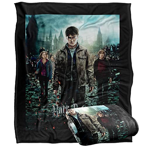 HARRY POTTER Deathly Hallows Part 2 Poster Officially Licensed Silky Touch Super Soft Throw Blanket 152 x 127 cm