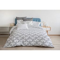 Home Linge Passion Duvet Cover - 3-Piece - 100% Cotton - 57 Thread Count - Double Bed - 240 x 220 cm - Grey Border 62164-01
