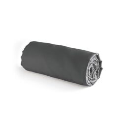 Pure Cotton - 100% Cotton Satin Fitted Sheet - Elegant and Soft Bed Linen - Standard 100 by Oeko-TEX - Washable at 40°C - 90 x 200 x 30 cm - Plain Dark Grey