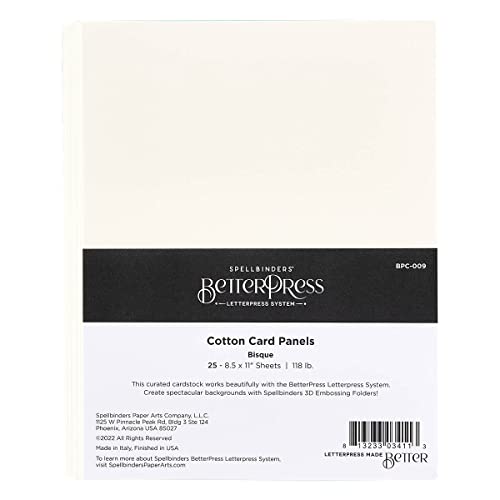 Spellbinders Better Press Cotton 8-1/2 x 11 Sheets Bisque, White, ONE