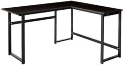 ZINUS Luke 135 cm Black Metal Corner Desk - L-Shaped Computer Desk - Office Desk - Easy, Bolt Free Assembly