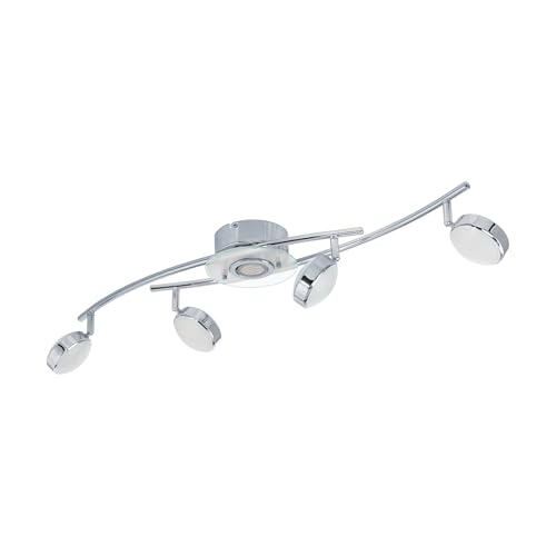 EGLO LED ceiling lamp Salto, ceiling light, steel in chrome, glass