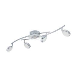 EGLO LED ceiling lamp Salto, ceiling light, steel in chrome, glass