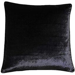 "Riva Paoletti Luxe Velvet Polyester Filled Cushion - Black - Soft Velvet Feel Fabric - Reversible - Hidden Zip Closure - Machine Washable - 100% Polyester Case - 55 x 55cm (22"" x 22"" inches)"