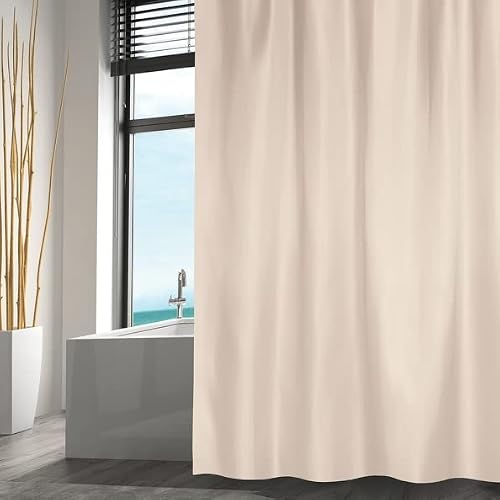 MSV Polyester Shower Curtain 180 x 200 cm Beige
