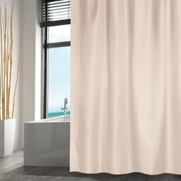 MSV Polyester Shower Curtain 180 x 200 cm Beige