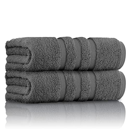 GC GAVENO CAVAILIA 100% Ringspun Cotton Bath Towels, Luxury 550 GSM Zero Twist Towel Sheets, Charcoal, 70x120 Bath Towel