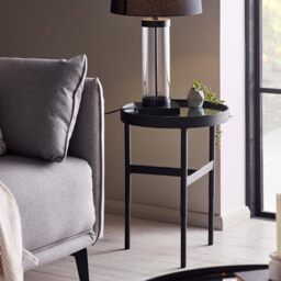 Julian Bowen Franki Mirror Glass Lamp Table - Modern Side Table for Living Room or Bedroom, No Assembly Needed, Chic & Modern Design, Raised Edges for Practical Storage