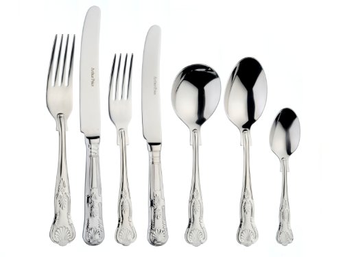Arthur Price Every Day 44-Piece Kings 6-Person Box Set, Stainless Steel, Silver, 51 x 31.5 x 6.5 cm