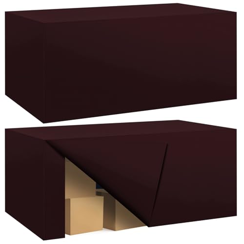 Ascoza 2 Pack Fitted Tablecloth for 8 Foot Rectangle 96 x 30 Inch Eggplant Table Covers Water Resistant Polyester Cloth for Folding, Parties,Display, Trade Show (Eggplant)