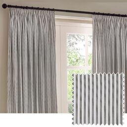 Yard Hebden Pencil Pleat Curtain Pair (Grey, 168 x 183 cm)