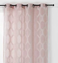 Linder Net Curtain, 85% polyester 15% linen, Pink, 140x250cm