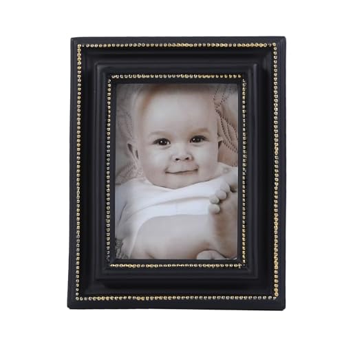 SIKOO 2.5x3.5 Vintage picture frames Small Picture Frame Wallet Size Picture frames 2.5 x 3.5 Picture Frame Mini Photo Frame, Black and Gold