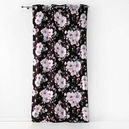 Douceur d'Interieur 140 x 240 cm Eyelet Curtain, Black