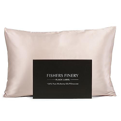 Fishers Finery 30mm 100% Pure Mulberry Silk Pillowcase, Quality Tested (Taupe, Standard)