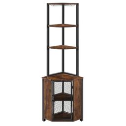VECELO 6 Tier Corner Shelf Unit, Free Standing Storage Shelves Industrial Display Storage Cabinet, Bookshelf for Living Room, Bedroom, Kitchen, Balcony or Office