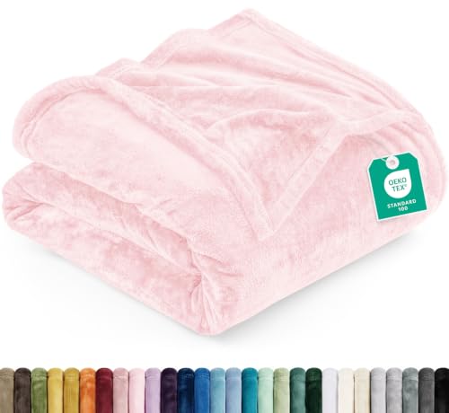 Utopia Bedding Fleece Blanket Twin Size Pink 300GSM Luxury Anti-Static Fuzzy Soft Microfiber Dorm Bed Blanket for Girls (60x80 Inch)