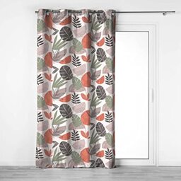 Douceur d'Intérieur Cotton d'Interieur 140 x 240 cm Cotton Printed Curtain with Eyelets Bianca 100% Cotton