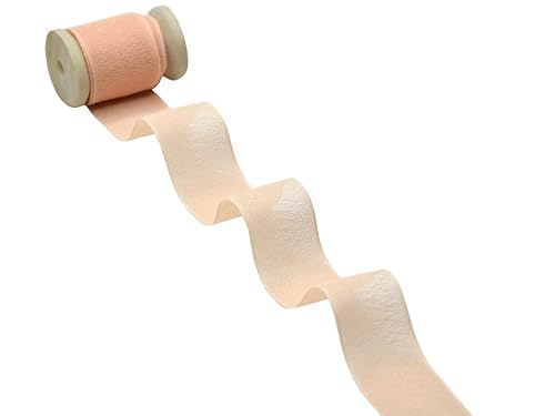 Furlanis - Silk-Effect Chiffon, Decorative Ribbon, Gift, Christmas Packing, Wedding, Party, Made in Italy - Light Apricot, 25 mm x 25 m