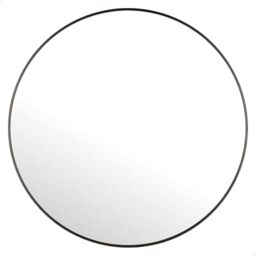 AKTIVE MAX Home Round Wall Mirror D70, Rear Plate, Black Metal Frame, Glass, Secure Fixation (Screws Not Included) Ideal for Bathrooms, Bedrooms, Dining Rooms etc. (18449)