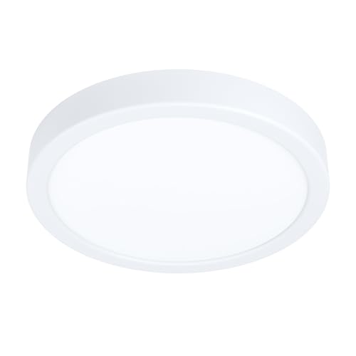 EGLO Fueva 5 LED Ceiling Light Diameter 21 cm 1 Bulb Dimmable Steel and Plastic Light Surface in Black/White LED Surface Warm White
