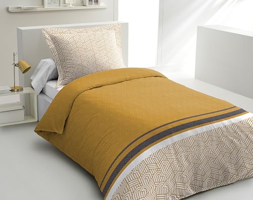 Home Linge Passion - Duvet Cover Set 140 x 200 cm Tilt Ochre Mustard
